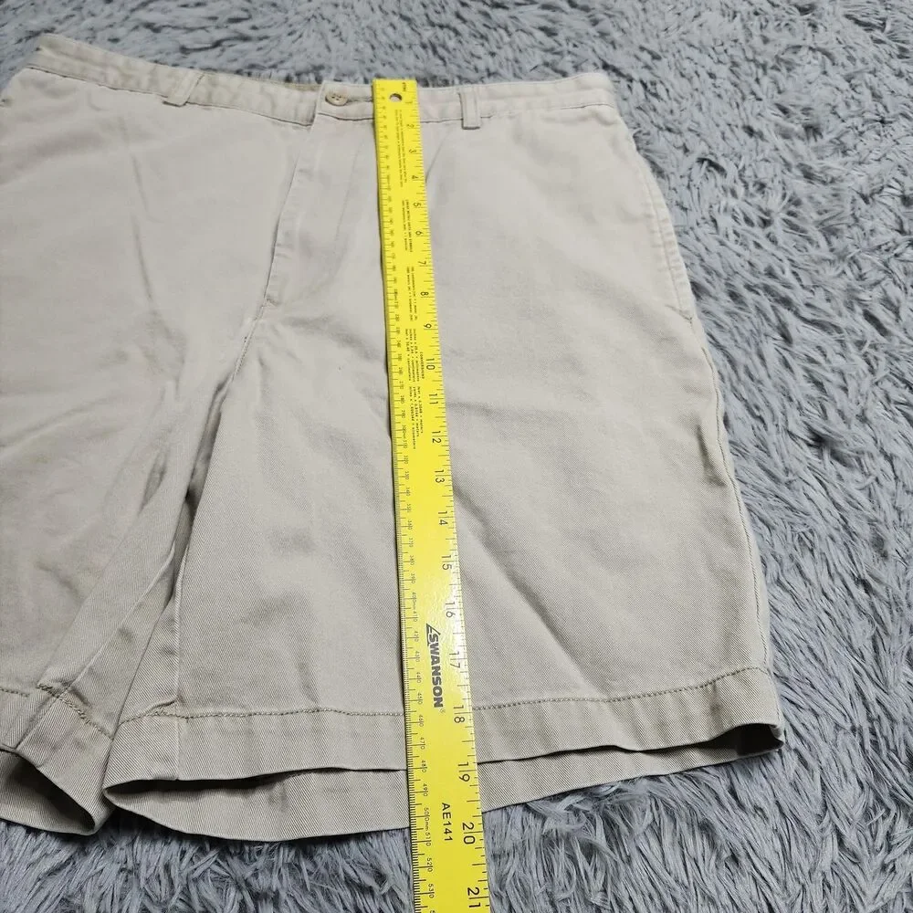 Tommy‎ Hilfiger Shorts Mens 35 Khaki Classic Chino Casual Flat Front Embroidered